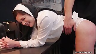 Priest fucks young nun and their way stepmom